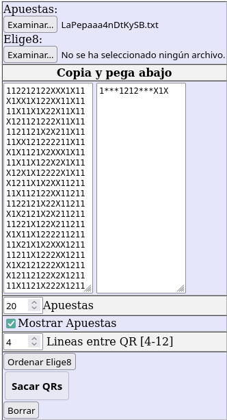 Pantalla principal del adaptador de elige8