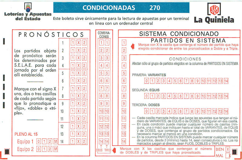 Boleto Oficial de condicionadas