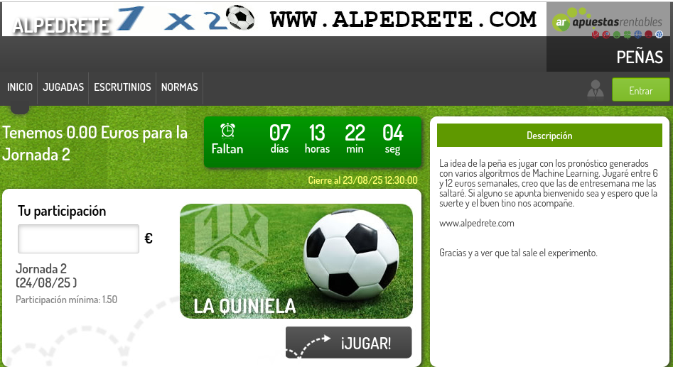 Portada peña Alpedrete en apuestas rentables.
